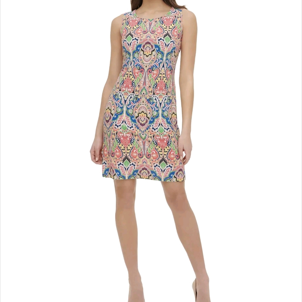 Tommy Hilfiger sz 10 Multicolor Sleeveless Bohemian Shift Dress